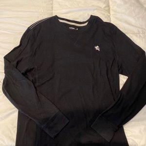 Mens Express waffle knit black sweater size extra large